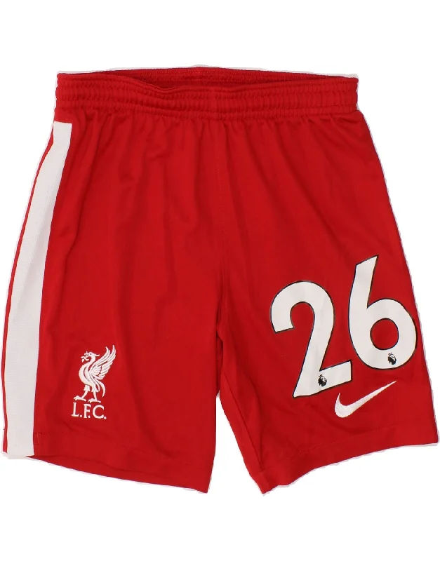 Cozy Apparel NIKE Boys Liverpool Graphic Sport Shorts 8-9 Years Small Red Polyester