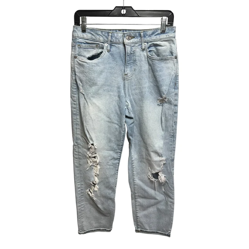 Casual Comfort Distressed Jeans Boyfriend By Express In Blue Denim, Size: 6