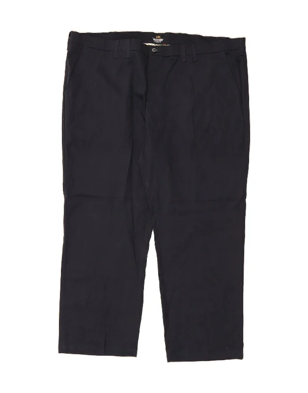 Sporty Comfort LEE Mens Relaxed Fit Chino Trousers W50 L30 Navy Blue Cotton