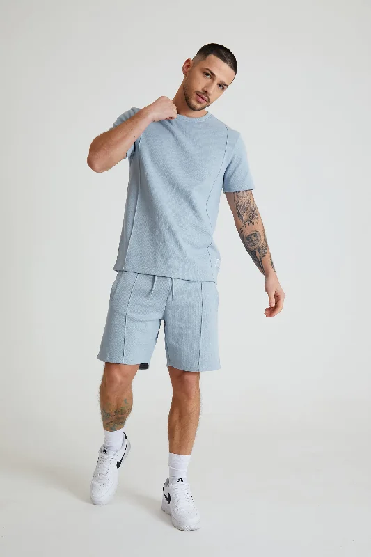 Retro Fashion Ranger Pique crew neck Cerulean