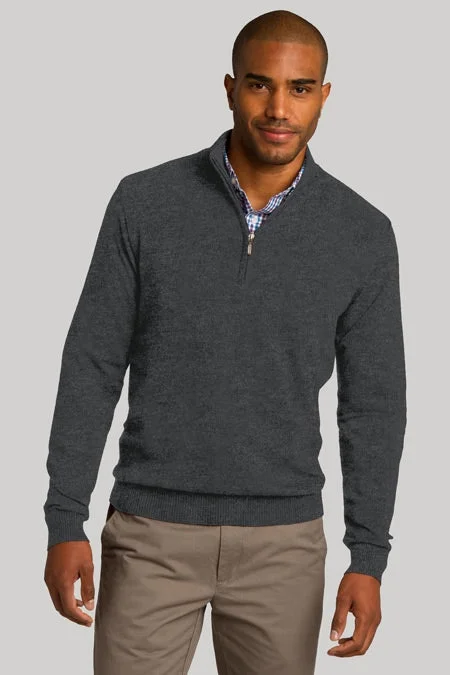 Versatile Comfort Men's Quarter Zip Sweater - Charcoal Heather