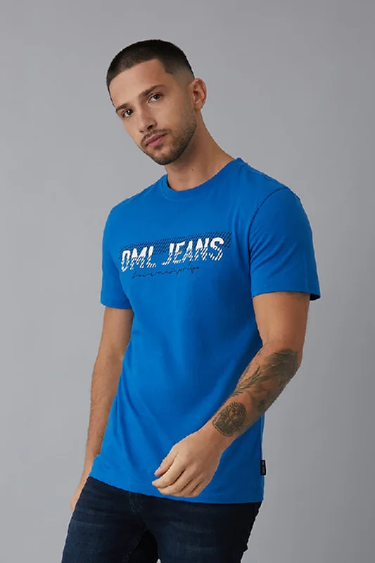 Celebrity Must-have Dynamo Printed crew neck t-shirt in Admiral