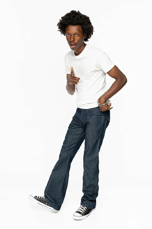 Relaxed Fit KILLER FLAP BOOT CUT JEANS WITH  STUDS IN 3D RAW WASH