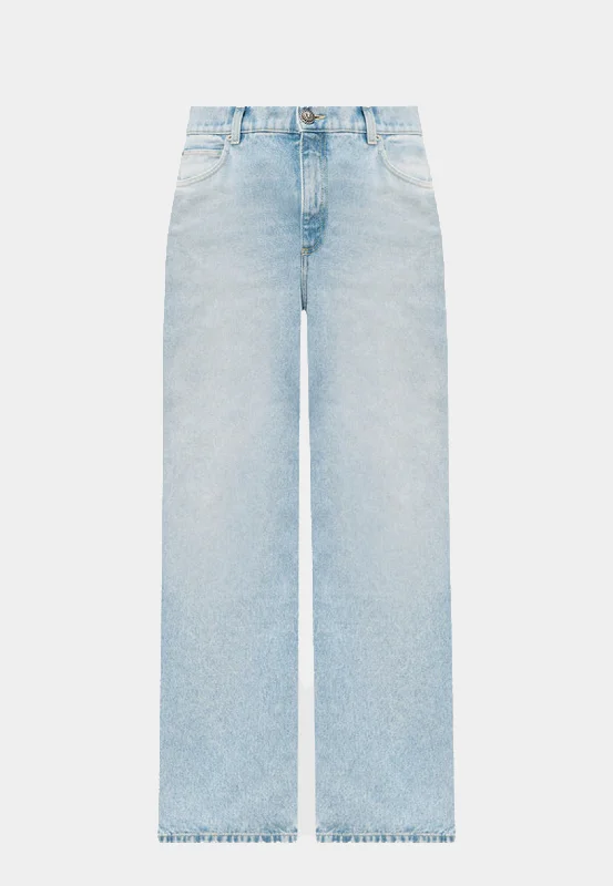 Street Cool Balmain Loose Denim Pants - Blue Wash - Large
Jeans Light Blue