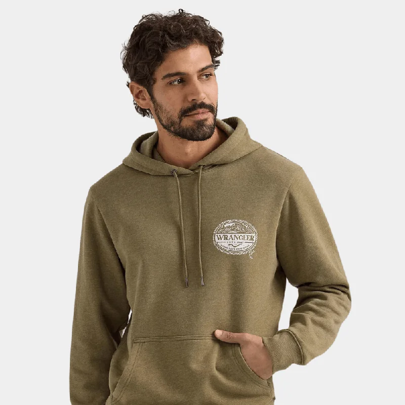 Trendy Comfort Wear Wrangler Rope Frame Logo Pullover Hoodie