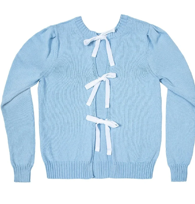 Feminine Charm Tie-Back Puff Sleeve Crew