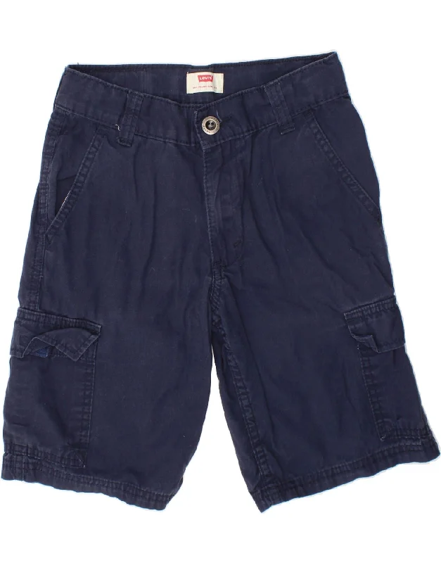 Everyday Outfits LEVI'S Boys Cargo Shorts 7-8 Years  W24  Navy Blue Cotton