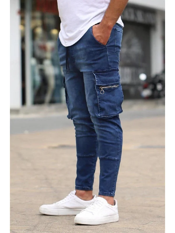 Light Fit Fashion Pure Color Zipper Men's Denim Jeans