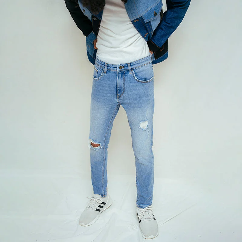 Fashion Must-have Skinny Fit Bleach Wash Jeans