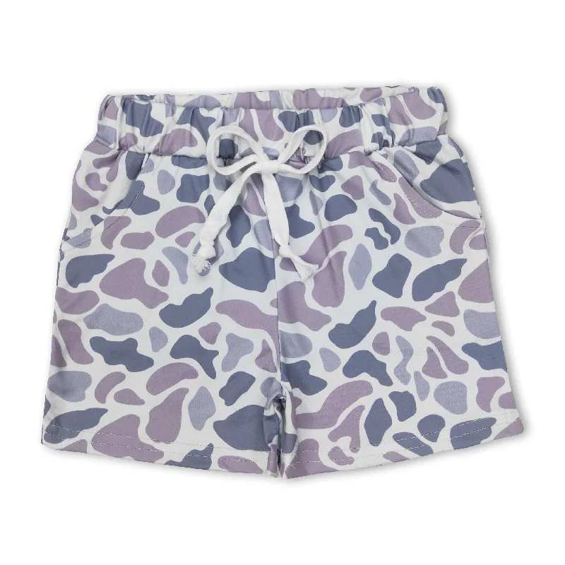 Effortless Outfits Grey camo pocket kids boy summer shorts