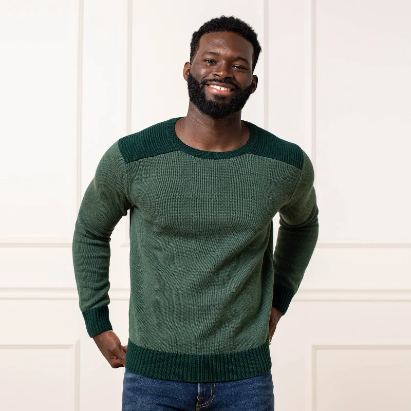 Youthful Street Fashion Organic Shoulder Detail Crew Neck Sweater