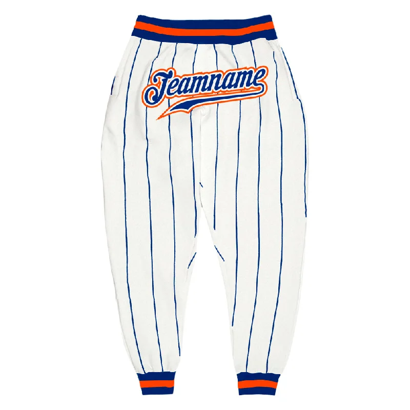 Outdoor Trend Custom White Royal Pinstripe Royal-Orange Sports Pants