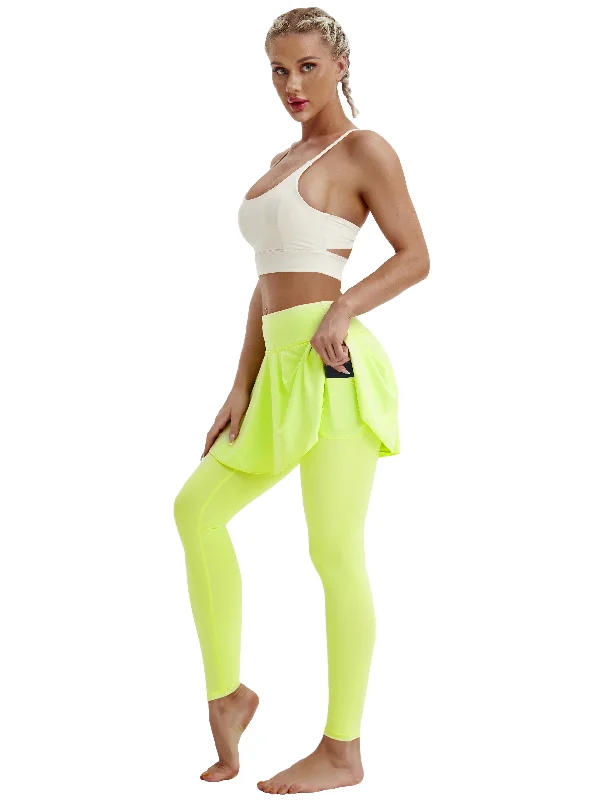 Personalized Clothing Athletic Tennis Golf Skort with Pocket Shorts neonyellow