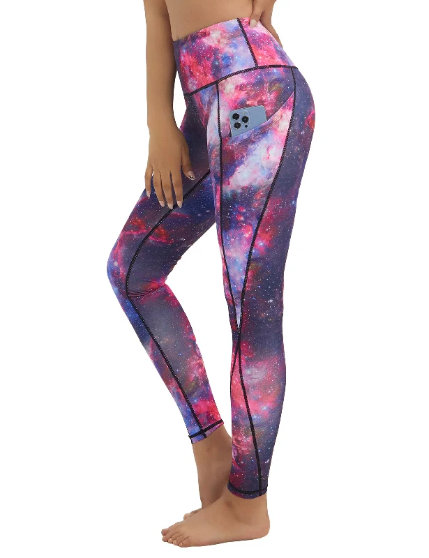 Dessert Matching High Waist Side Pockets Yoga Pants galaxy
