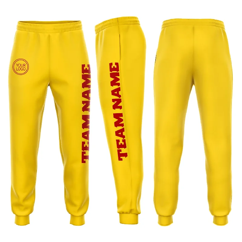 Autumn Selection Custom Gold Red Fleece Jogger Sweatpants