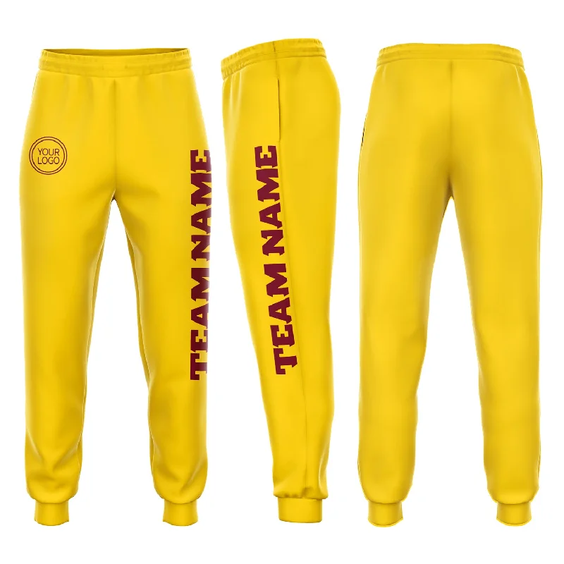 Celebrity Style Custom Gold Crimson Fleece Jogger Sweatpants