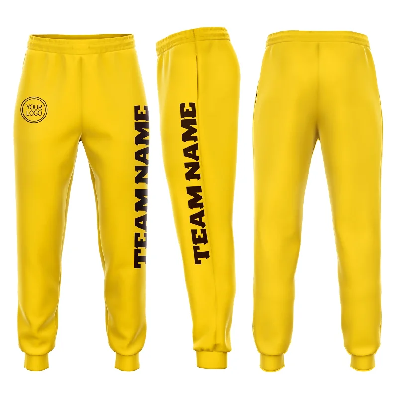 Warm Atmosphere Custom Gold Brown Fleece Jogger Sweatpants