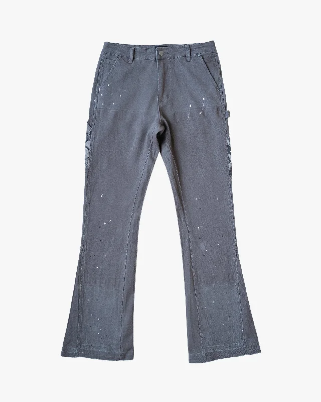 British Fashion EPTM CAMO POCKET FLARE PANTS - GREY