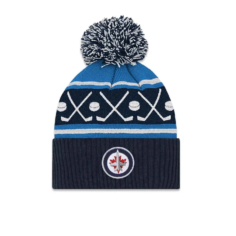 Fresh And Simple NHL - Kids' (Infant) Winnipeg Jets Face-Off Cuff Pom Beanie (HK5IOHAUK WNP)