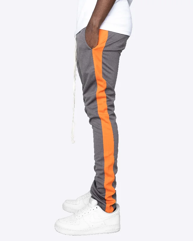 Exquisite Fabrics EPTM TRACK PANTS-CHARCOAL/R.ORANGE
