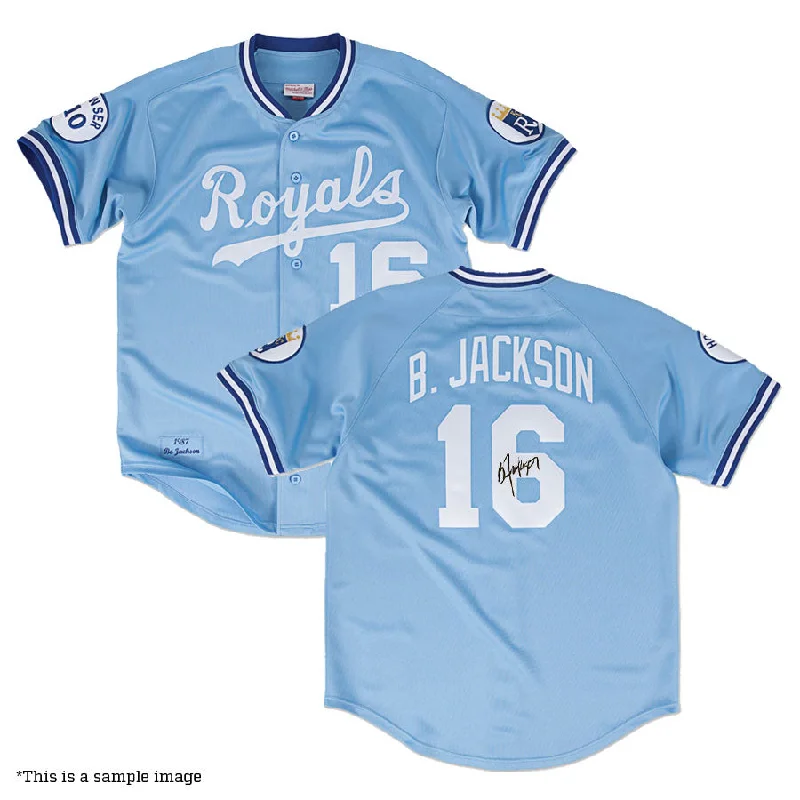 High-end Wear Bo Jackson Autographed Authentic Royals Mitchell & Ness Jersey