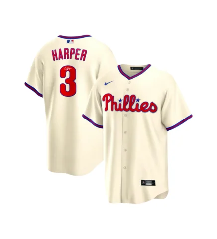 Avant-garde Design Bryce Harper Autographed Phillies Cream Nike Authentic Jersey
