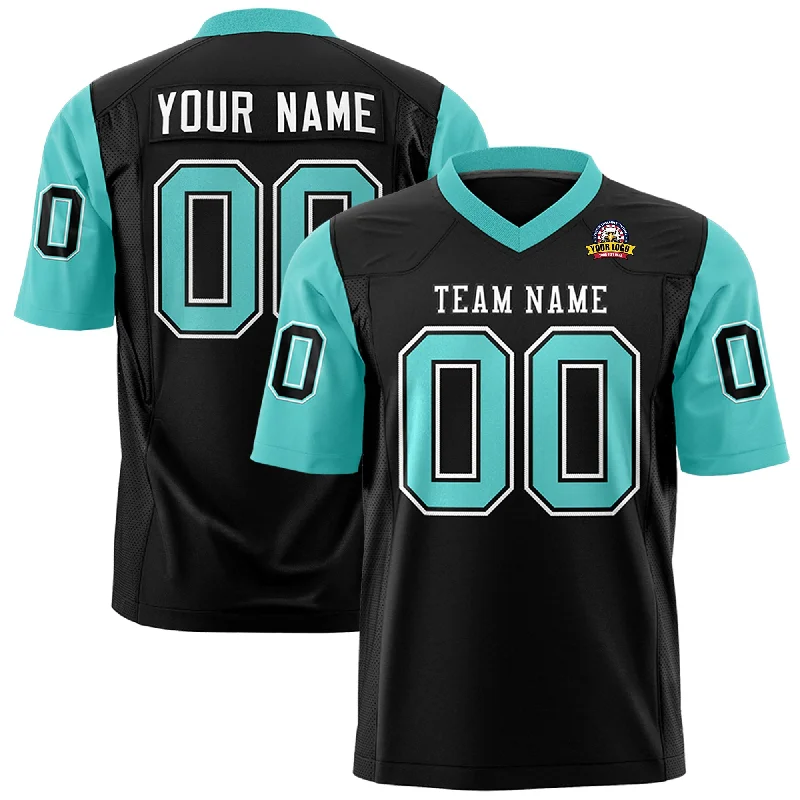 Comfortable Jackets Custom Black Bright Green Personalized Raglan Sleeves Design Authentic Football Jersey Comfortable Jackets Custom Black Bright Green Personalized Raglan Sleeves Design Authentic Football Jersey