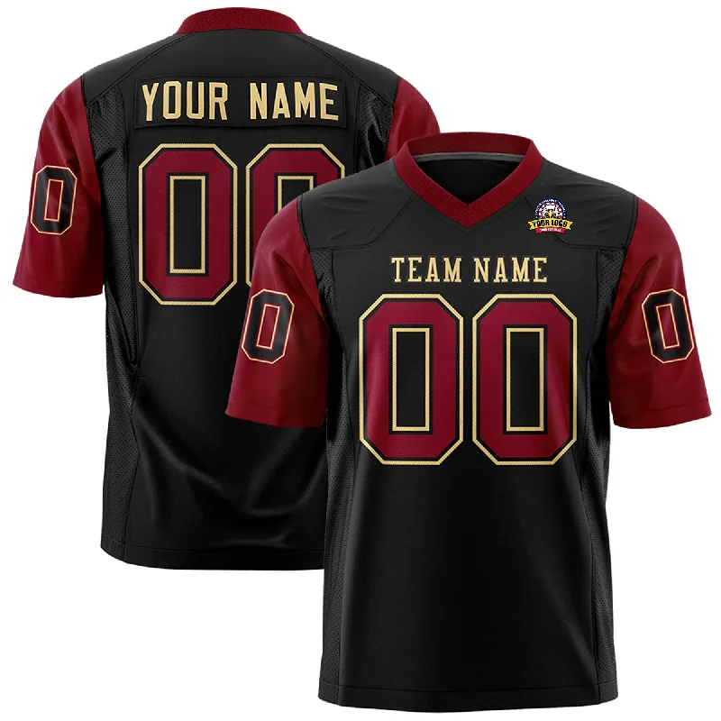 Fashion Comfort Custom Black Crimson Personalized Raglan Sleeves Design Authentic Football Jersey Fashion Comfort Custom Black Crimson Personalized Raglan Sleeves Design Authentic Football Jersey