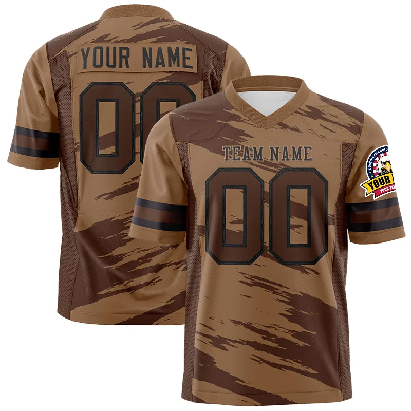 Relaxed Weekend Wear Custom Red Brown Brown Personalized Scratch Pattern Design Authentic Football Jersey Relaxed Weekend Wear Custom Red Brown Brown Personalized Scratch Pattern Design Authentic Football Jersey