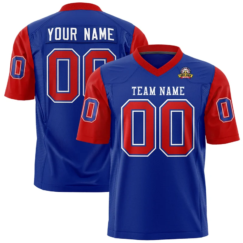 Relaxed Dresses Custom Royal Red Personalized Raglan Sleeves Design Authentic Football Jersey Relaxed Dresses Custom Royal Red Personalized Raglan Sleeves Design Authentic Football Jersey