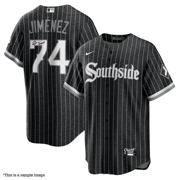 Unique Fashion Eloy Jimenez Autographed White Sox City Connect Replica Jersey