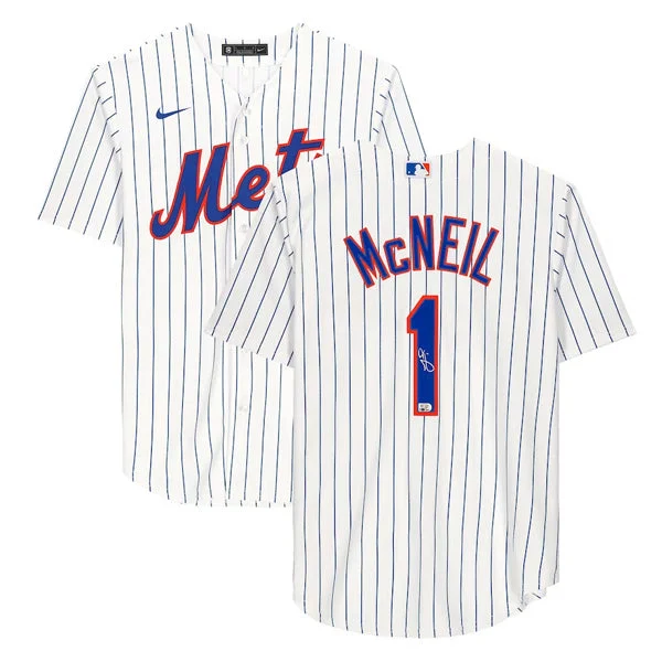 Simple Design Jeff McNeil Autographed White Nike Replica Mets Jersey