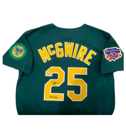 Street Cool Mark McGwire Autographed "87 AL ROY" Athletics Mitchell & Ness Jersey