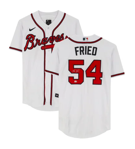 Spring Fashion Max Fried Autographed Braves White Nike Replica Jersey