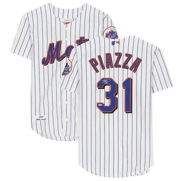 Classic Items Mike Piazza Autographed Mets Mitchell & Ness Pinstripe Authentic Jersey Classic Items Mike Piazza Autographed Mets Mitchell & Ness Pinstripe Authentic Jersey
