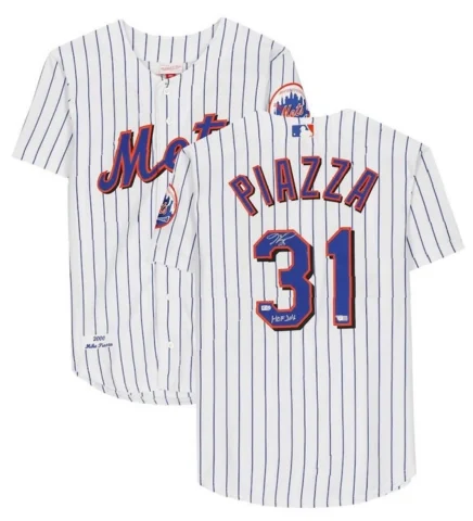 Modernism Mike Piazza Autographed "HOF 2016" Mets Mitchell & Ness Pinstripe Authentic Jersey Modernism Mike Piazza Autographed "HOF 2016" Mets Mitchell & Ness Pinstripe Authentic Jersey