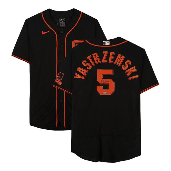 Street Fashion Mike Yastrzemski Autographed Giants Black Nike Authentic Jersey