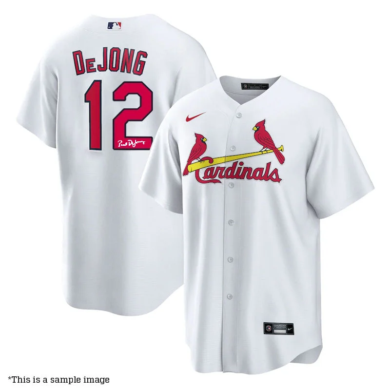 Easy Fashion Paul DeJong Autographed Cardinals Replica Jersey #12