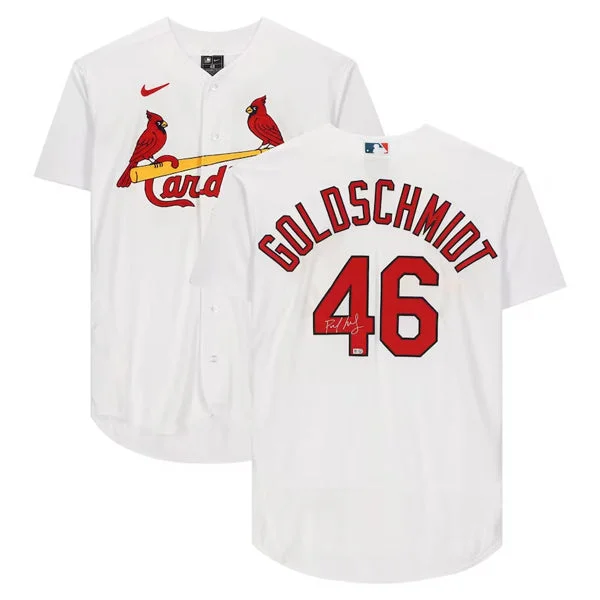 Youthful Style Paul Goldschmidt Autographed White Nike Authentic Cardinals Jersey