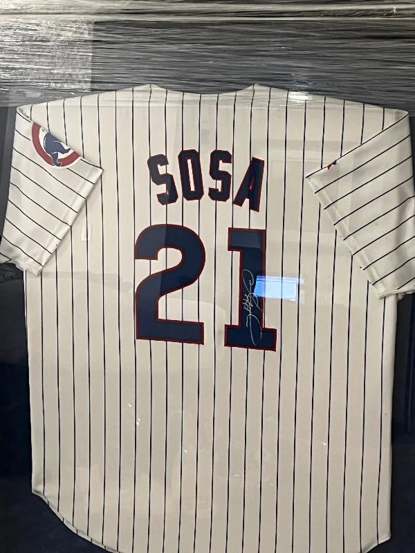 Comfortable Series Sammy Sosa Framed Autographed Jersey - Player's Closet Project