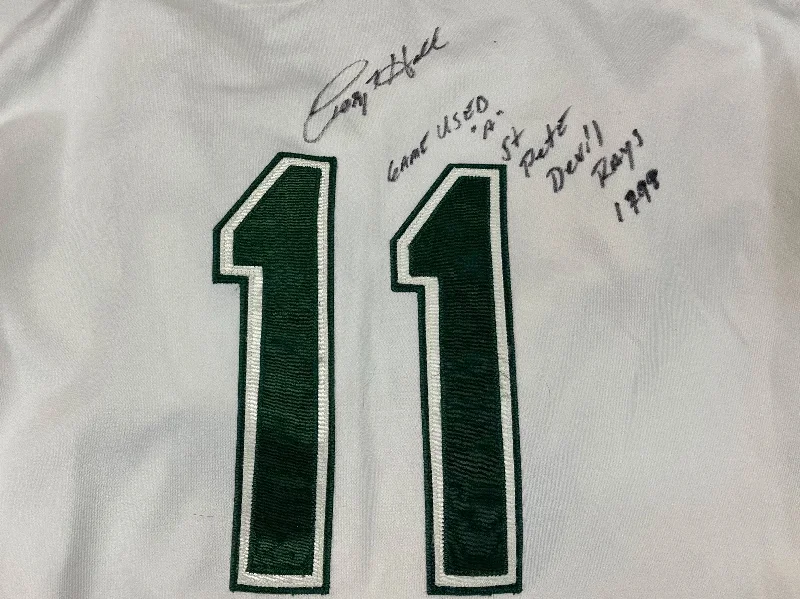 Exquisite Embroidery Toby Hall Autographed Game Used St. Pete Devil Rays Jersey - Player's Closet Project Exquisite Embroidery Toby Hall Autographed Game Used St. Pete Devil Rays Jersey - Player's Closet Project