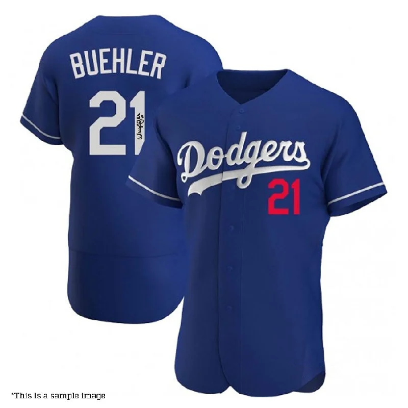 Sports Style Walker Buehler Autographed Blue Authentic Dodgers Jersey