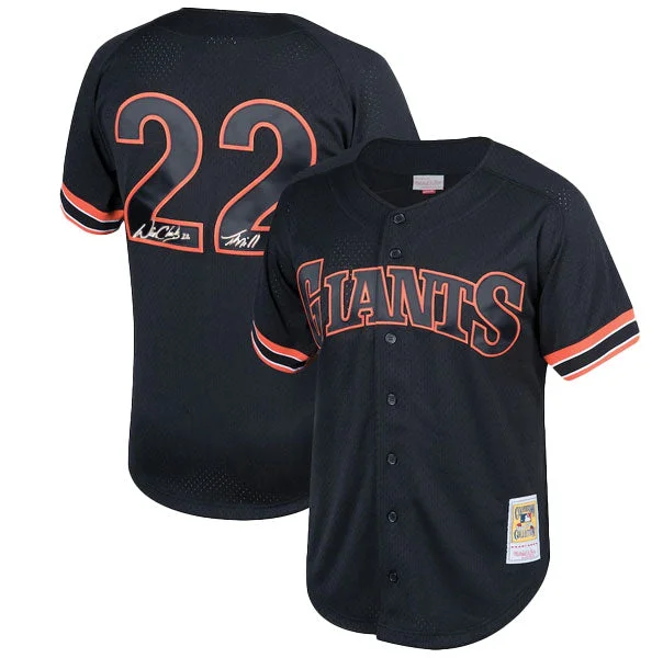 Comfortable Mind Will Clark Autographed "Thrill" Black Batting Practice Giants Mitchell & Ness Jersey Comfortable Mind Will Clark Autographed "Thrill" Black Batting Practice Giants Mitchell & Ness Jersey