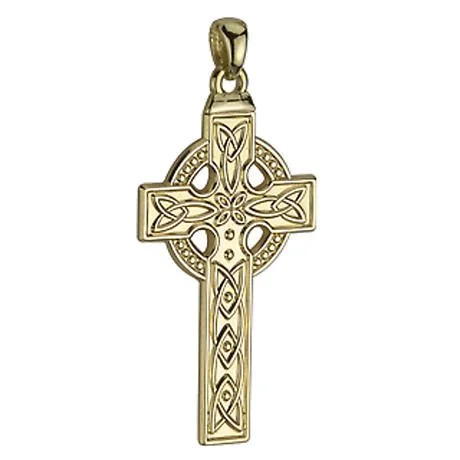 14K Gold Large Celtic Cross Charm 4.4 Grams
