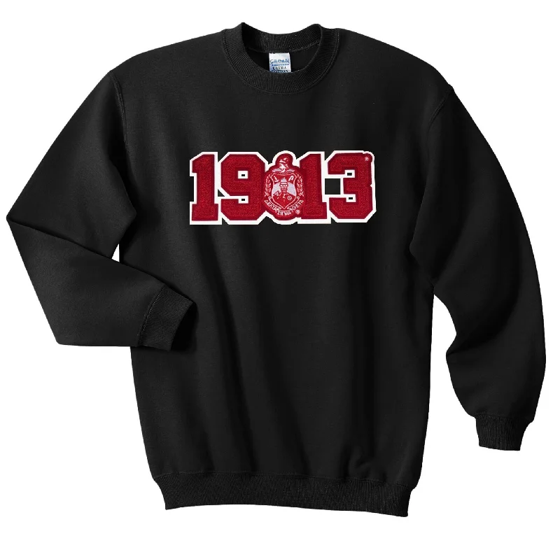 Slim Fit Delta Chenille Crest/Date Crewneck