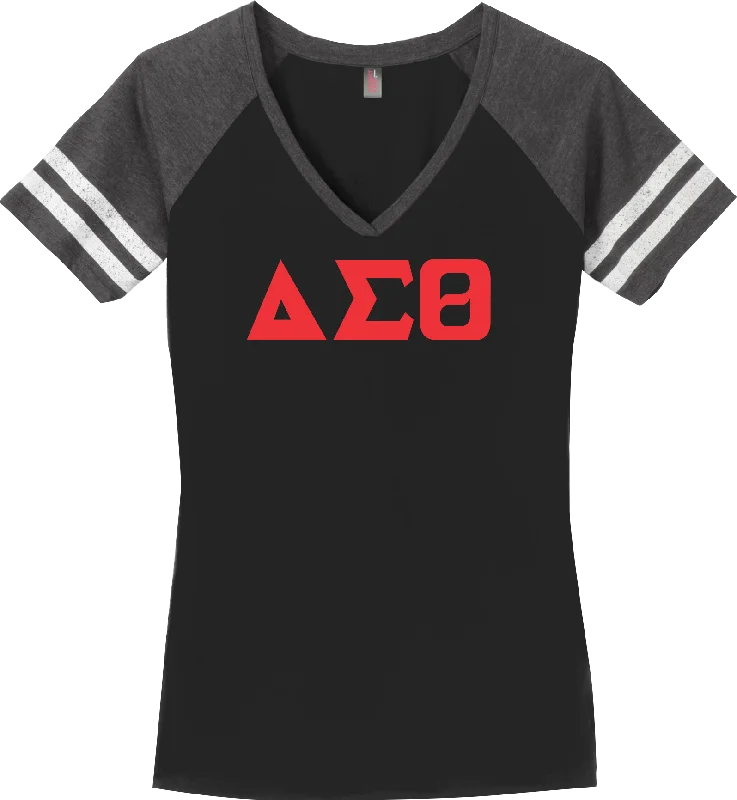 Sporty Elegance Delta V-Neck Tee