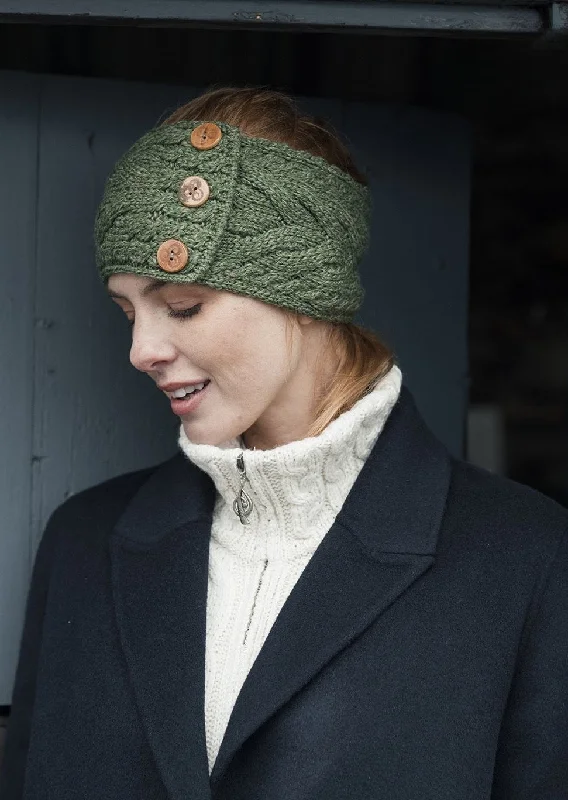 Personalized Design Aran Head Band | Green