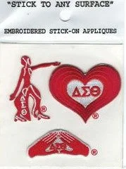 Delta Embroidered Heart Stick-On