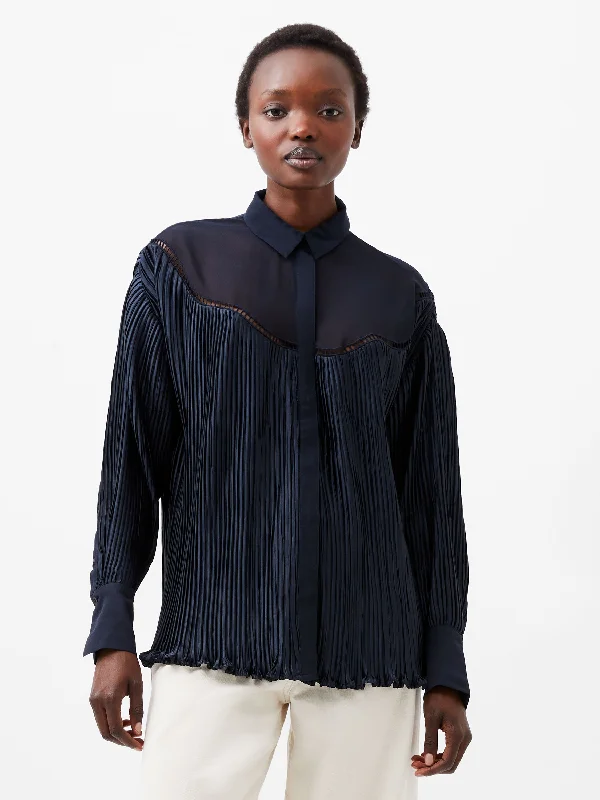 Preview New Products Crina Crinkle Satin Georgette Mix Shirt