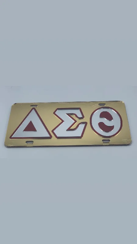 Timeless Style Delta Gold Outline Mirror Auto Tag